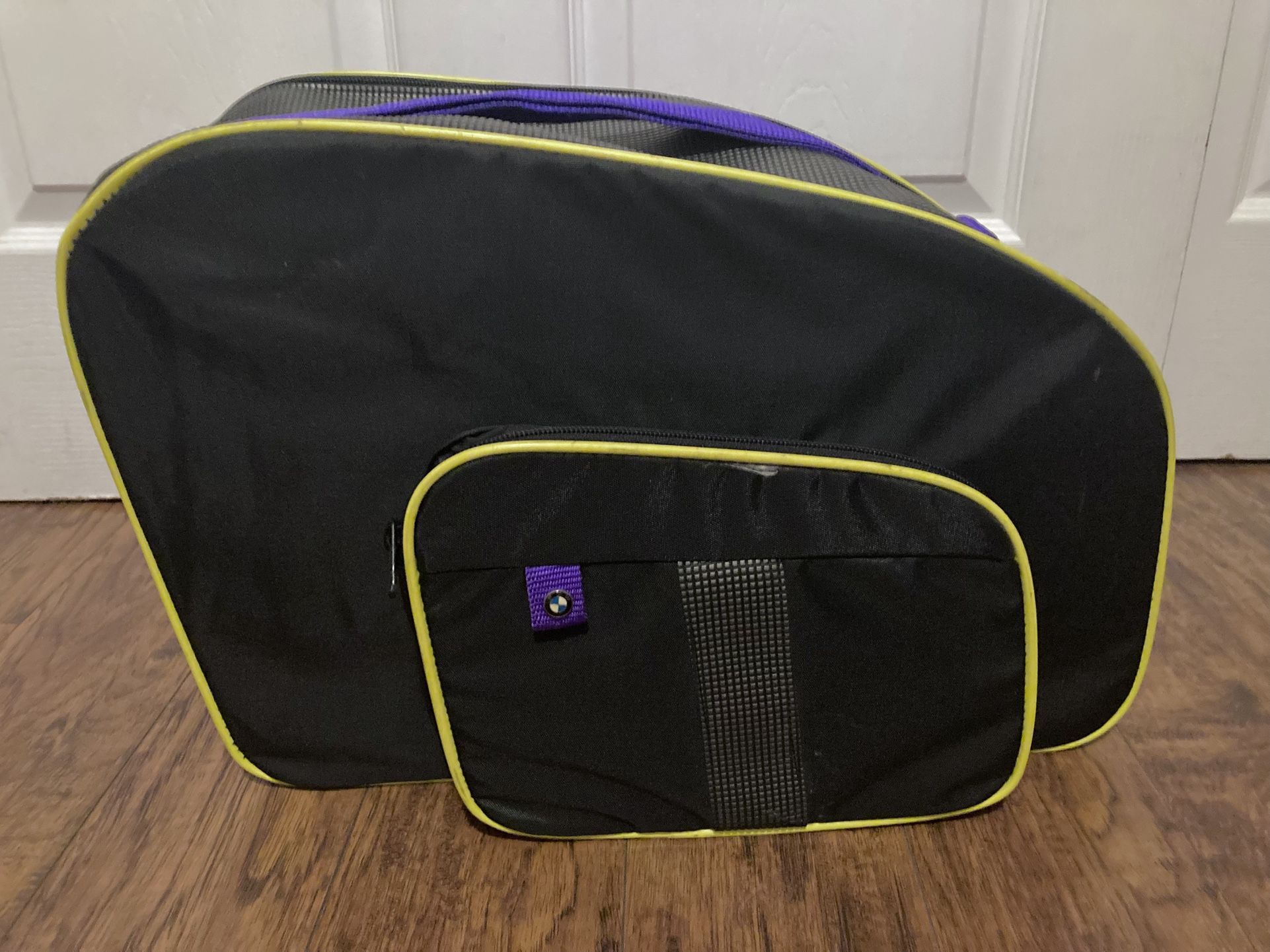 BMW Motorrad Touring Softbag Luggage Case RIGHT SIDE Black Purple Yellow Trim