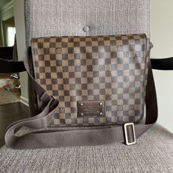 Louis Vuitton Brooklyn MM Damier Ebene Canvas Leather Shoulder Bag