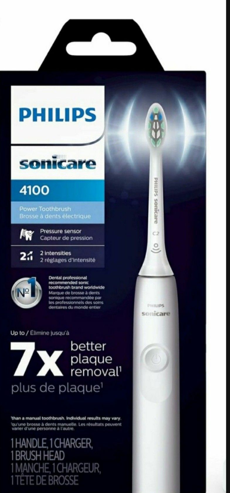 Philips Sonicare 4100 Electric Toothbrush, with Pressure Sensor, White
