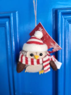 Christmas Tidings Owl Plush Christmas Ornament