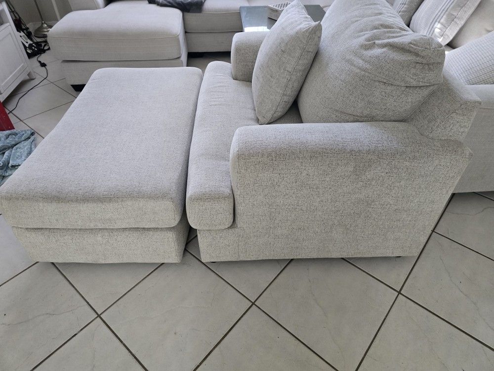 Ashley Double Wide Chair And Ottoman