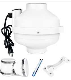4x3 Inch Radon Mitigation System Kit, Quiet 260CFM Radon Mitigation Fan Inline Duct Fan IP67 Waterproof with soft joint and manometer, High Airflow Ex