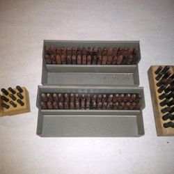Vintage Industrial Steel Letter & Number Punch Stamp Sets.
