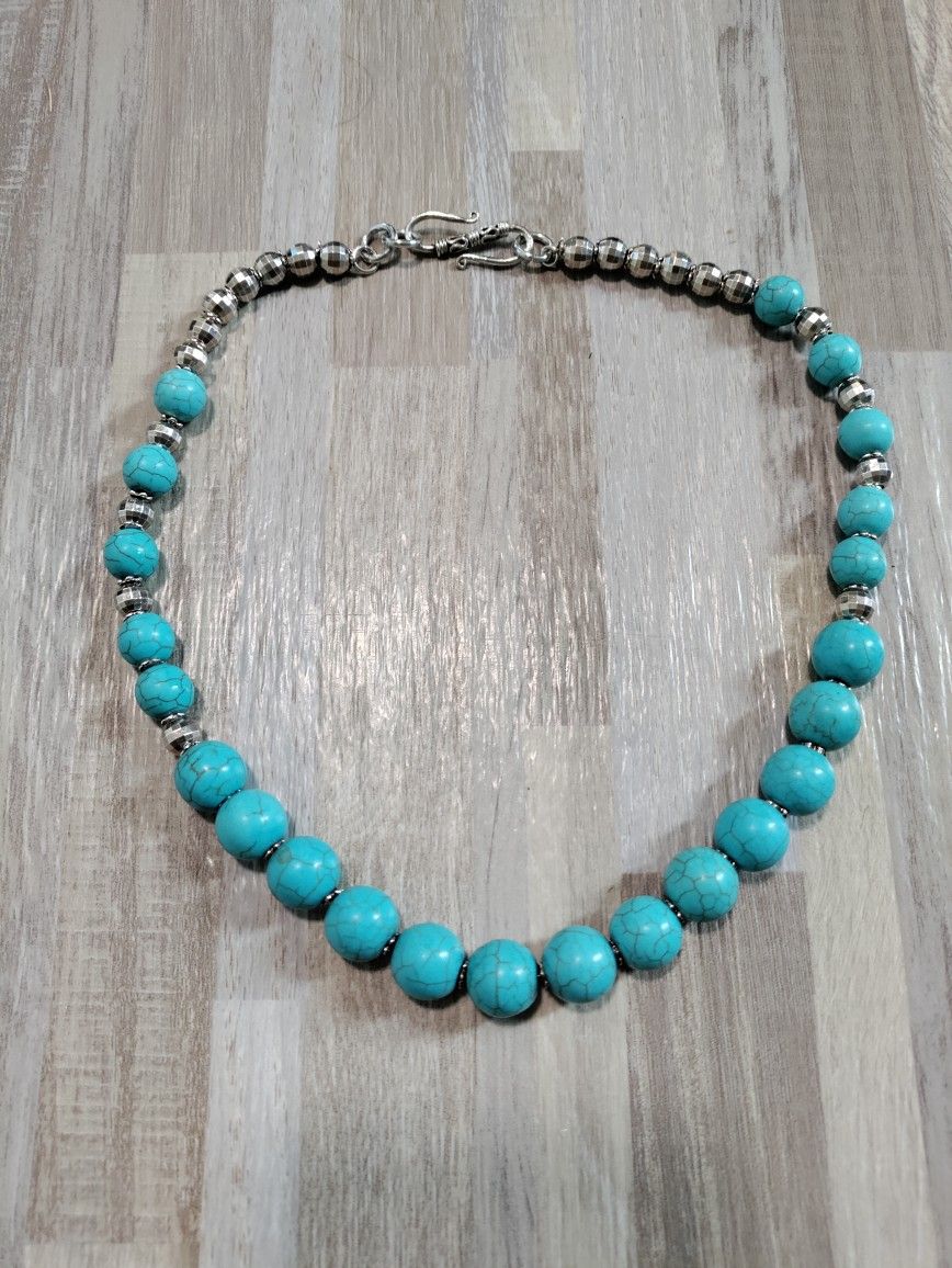 Vintage Turquoise Silver Necklace