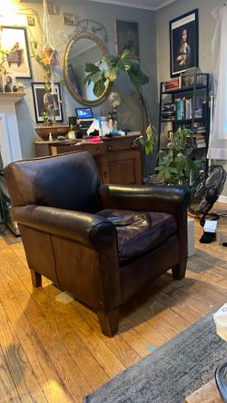 Mitchell Gold + Bob Williams brown leather chair