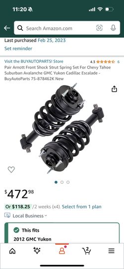 Yukon Front Shocks/springs/struts