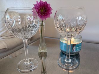2 Waterford Millennium Crystal Toasting Ballon Goblets (hearts)