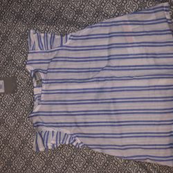 Blue Striped Infant Dress