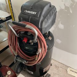 Husky Air Compressor w/ extra tank and tools