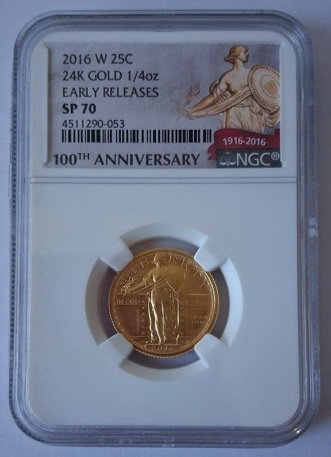 2016 W 25c 24k GOLD Coin 1/4oz