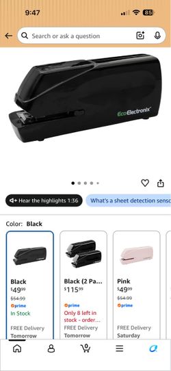EcoElectronix Electric Stapler Black