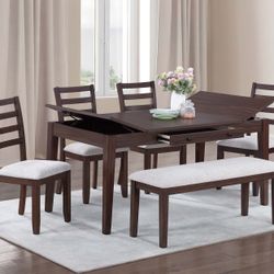 6pcs Dining set w/table storage