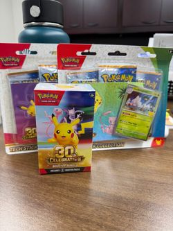 Pokémon TCG 30th Celebration Booster Bundle and 3 pack tech sticker collection