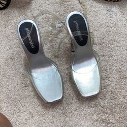 jeffery Campbell silver mirror heels