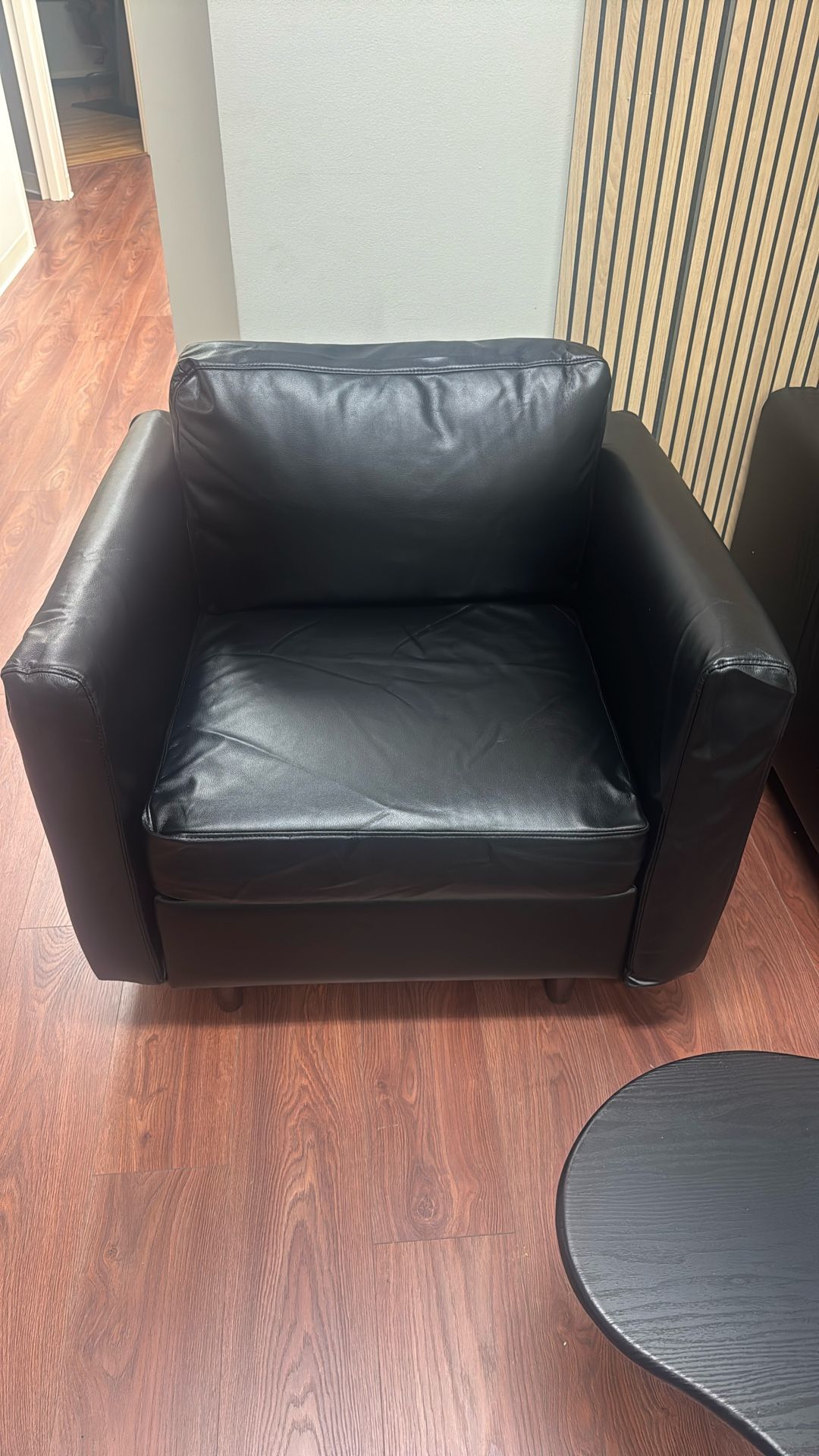 Set Of Two Brand New Oversized Black Accent Chairs 
