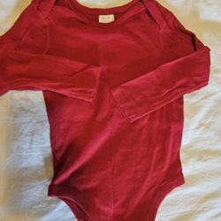 Red Hanna Andersson Long Sleeve Onesie 