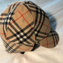 Burberry Shearling Trimmed Check Wool Trapper Hat