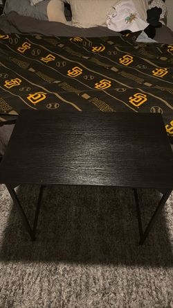 Black Wood Top Desk with Metal Legs
