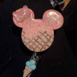 Ice Cream Themed Mini Mouse Badge Reel