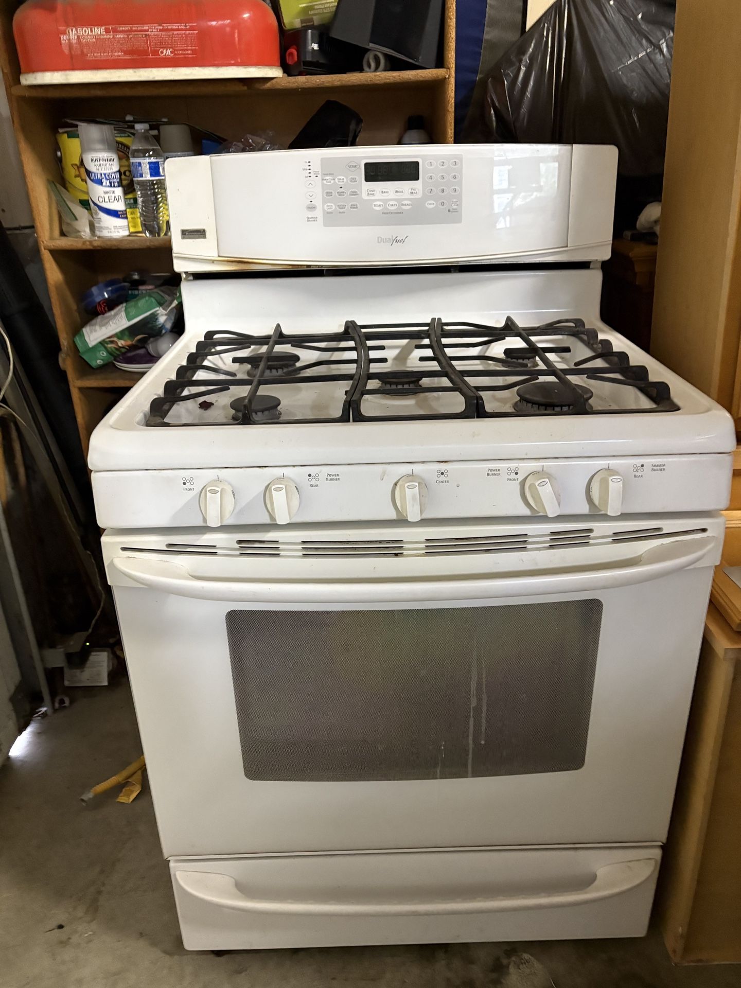 Kenmore Elite Dual-Fuel Range with Warming Drawer, White, Excellent Condition