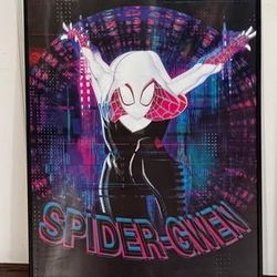 Spider Gwen Poster in Frame 22.5”x34” Just $10