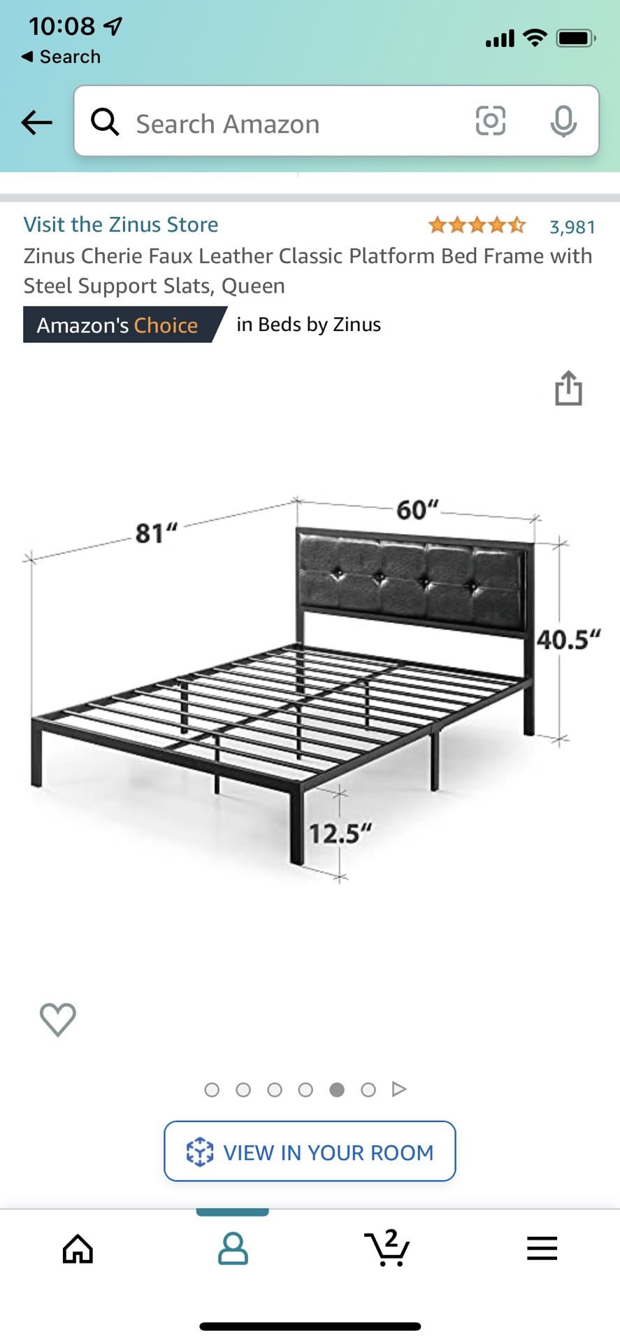 Black Metal Frame Queen Size  