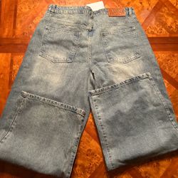 Baggy Washed Denim Jeans Men