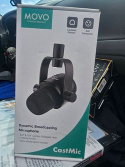 Movo CastMic Dynamic XLR Podcast Microphone Cardioid Podcast Mic for Creators