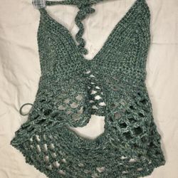 Green Crochet mermaid Top