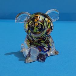 Glass Menagerie Fitz and Floyd #43 Spotted Pig Art Glass Paper Weight
