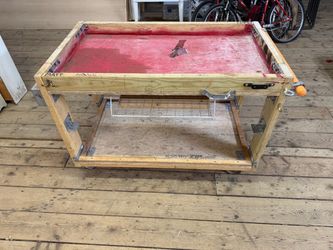 Rolling wood work station