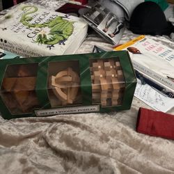 Set Of 3 Wooden Puzzles 