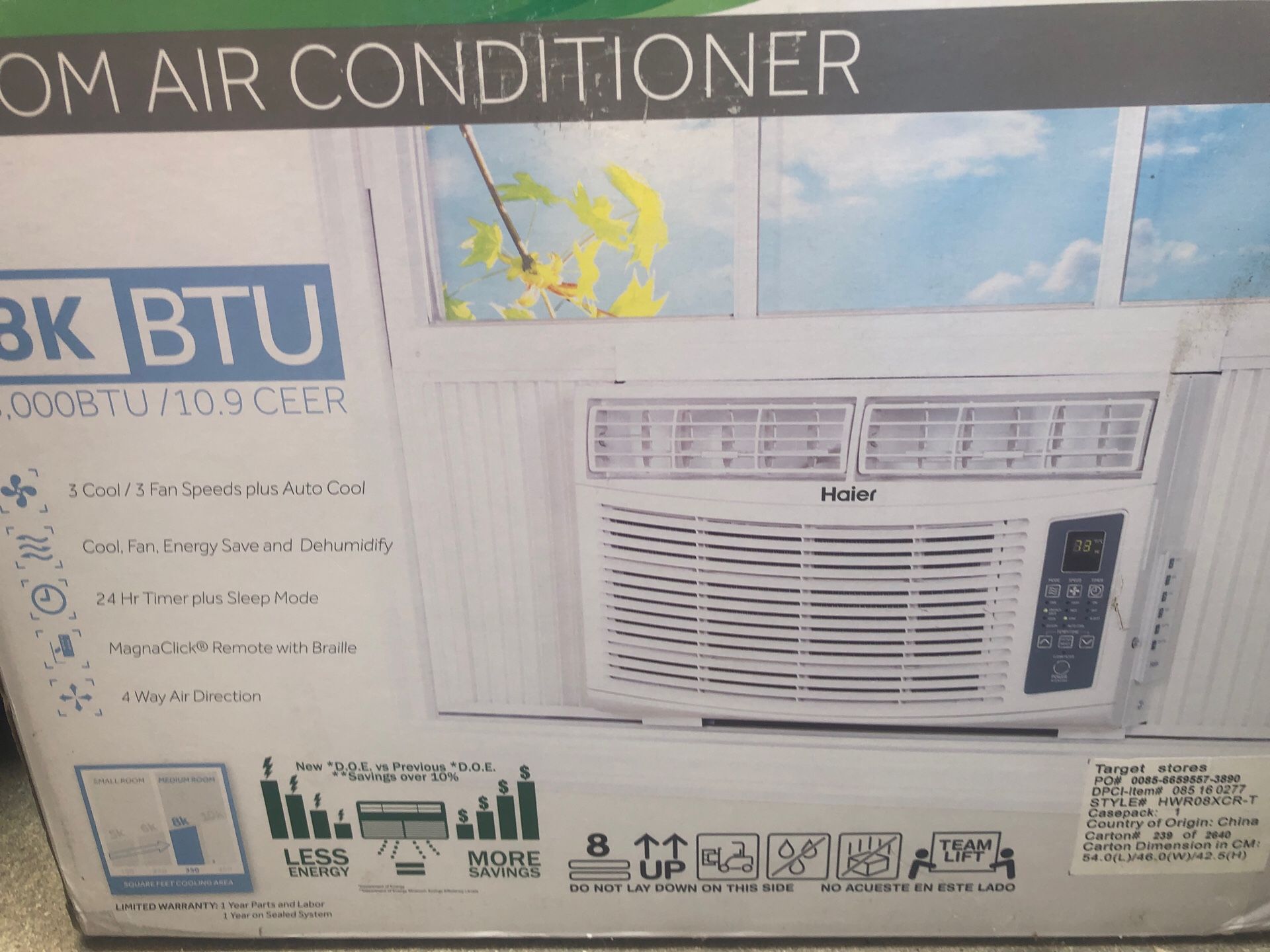 Air conditioner 8000btu