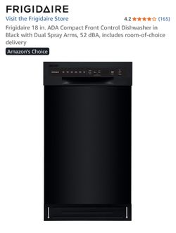 Black Frigidaire 18in. ADA Compact Front Control Dishwasher