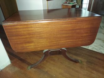 Wood drop-leaf dining table