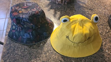 Frog Bucket Hat and Mushroom Bucket Hat
