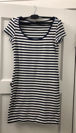 H&M blue white striped dress size S