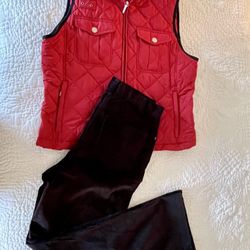 Women’s Quilted Vest & Corduroy Pants 