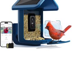 Bird Feeder with Camera Wireless Outdoor - Smart Bird Feeder Camera 1080P HD for Close-up Shots, Solar Powered, Birds AI Recognition & SD Card 