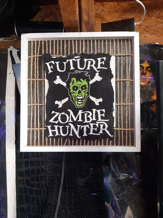 Future Zombie Hunter Cutout Framed.