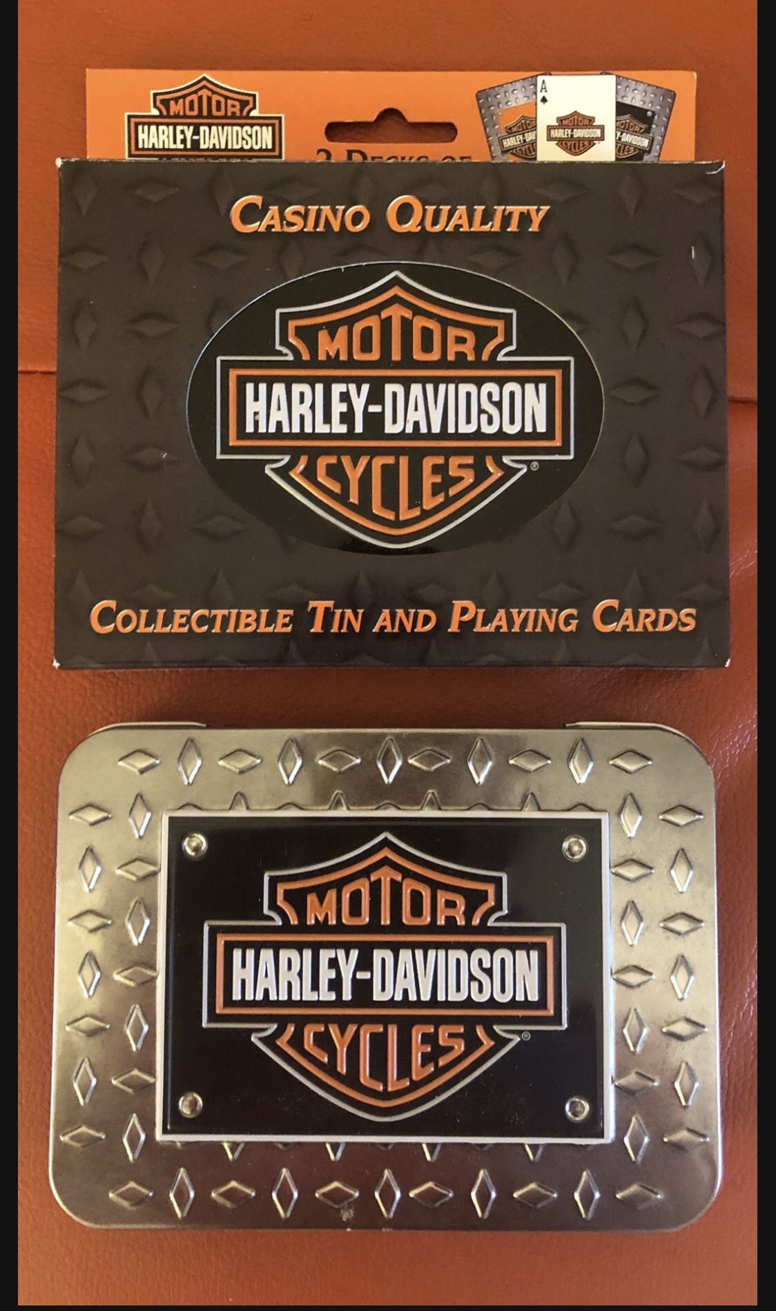 Harley Davidson Two Deck Playing Cards W/ Gift Tin