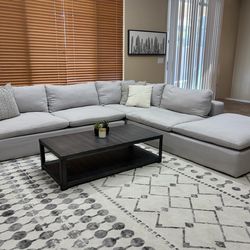 Living Spaces 3 Piece Grey Cloud Sectional