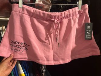 Ed Hardy Don Ed Hardy Designs Pink Mini Skirt with sweater