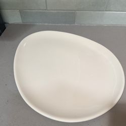 Noritake Large Egg-Shaped Serving Platter – White China 18”