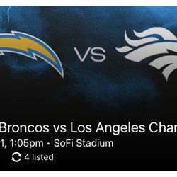 (4) Chargers vs. Broncos - Section 306 - Aisle Seats