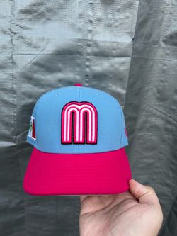 New Era Mexico Fitted Hat Pink & Blue 7 1/4