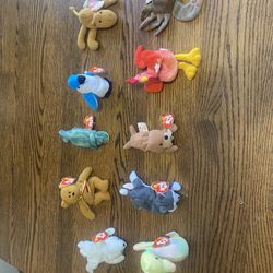 Vtg Lot of 10 McDonalds TY Teenie Beanie Babies with Tags Excellent Condition