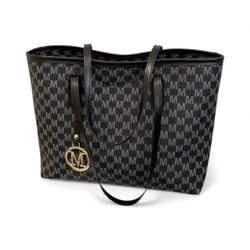Black Monogram Tote Bag