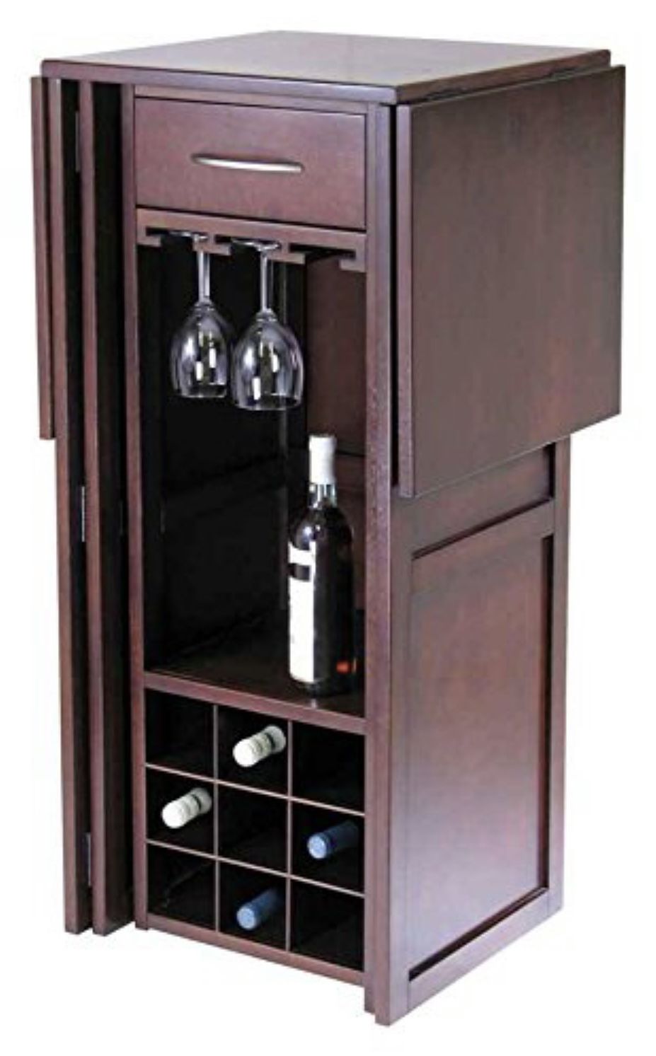 Winsome Newport Wine Storage, Walnut