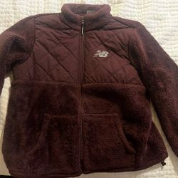 New Balance Burgundy Teddy Jacket
